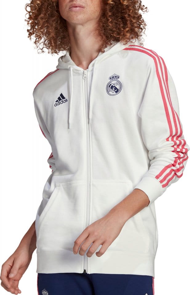 Φούτερ-Jacket με κουκούλα adidas REAL MADRID 3S FZ HOODY